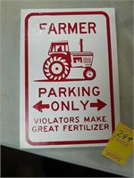 Farmer parking sign wood