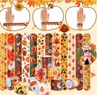 Thanksgiving Slap Bracelets, 56 Pcs Thanksgiving
