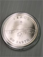 1 ounce Peace on  Earth 1 Ounce Silver Round