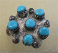 Zuni Sterling Silver & Turquoise Ring - Tested