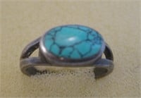 NA Sterling Silver & Turquoise Ring - Hallmarked