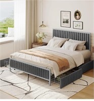Flieks Upholstered Platform Bed, Queen Size M