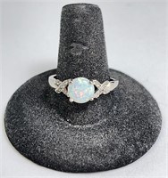 Sterling Opal Ring 3 Grams Size 10