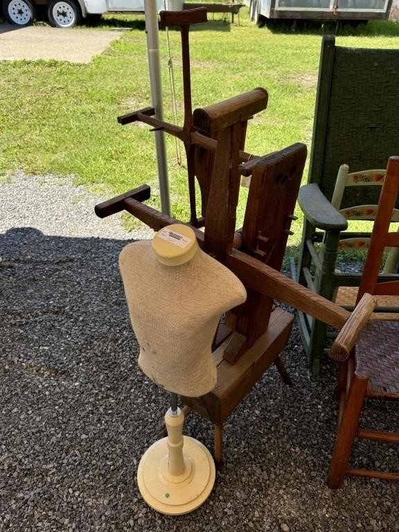 2 Primitive Yarn Winders & Youth Mannequin