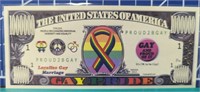 Gay pride million dollar banknote
