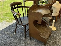 Country Painted Wash Stand & Captains Chair