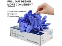 New Ice Blue Nitrile Exam Gloves Powder-free