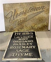 Metal Signs 26 x 16 and 30 x 19