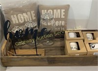 Wooden Tray, Canister LS, Home Sign, Throw Pillows