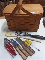 Picnic basket kitchen utensils