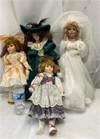 4-Porcelain Bisque dolls