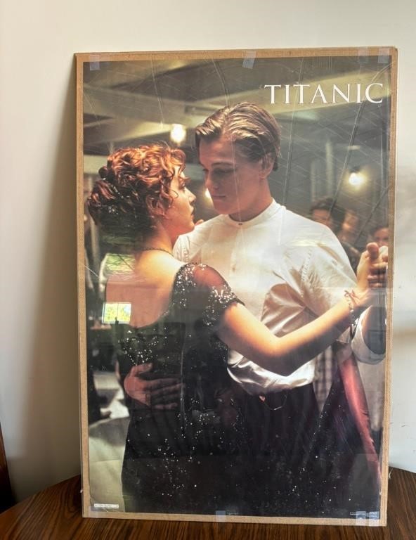 leaded glass lamps, titanic posters, furniture, antiques,ect