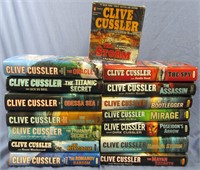 SET OF 14 CLIVE CLUSSER HARDBACK BOOKS W/COVERS