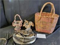 Vintage  Bead Purses, Basket