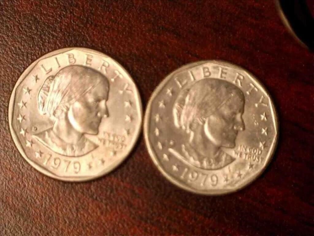 1979 Susan B Anthony dollar (x2)
