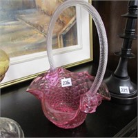 CRANBERRY GLASS BASKET