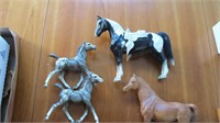 4 Horse Models: 2 Breyer Dapple Grey Foals,