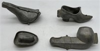 4 Pewter Ice Cream Molds,Shoe,Pipe,Hat