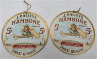 2 pcs Hambone Sweet Cigars Advertising