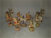 Lot of 9 Carousel Animals and Cherubs