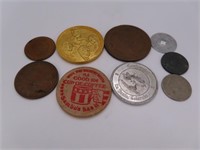 (6) Unique vintage Collector's Tokens Commer