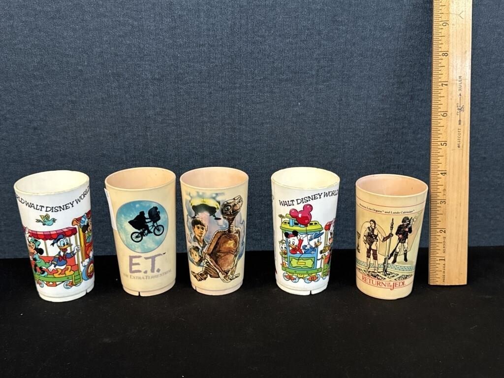 5 Vintage Walt Disney Childs Deka Cups