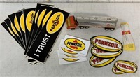 35+ Pennzoil stickers and Tonka Gulf Tanker