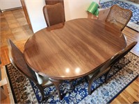 Ethan Allen Dining Table & 4 Chairs, Leaf