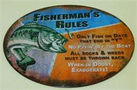* Metal Fishing Sign