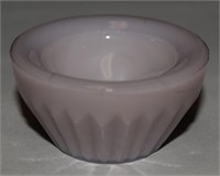 Vtg Lavender Opaque Ribbed Glass Salt Dip-size
