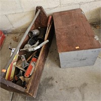 2 boxes a couple grinding wheels and grease gun,