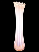 Fostoria Pink Opalescent Ribbed Swung Vase