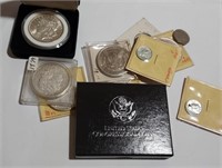 7 Silver Dollars; 2 Mercury Dimes; 2 Buffalo