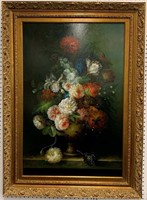 Signed L. Nexson Oil On Canvas Floral Still Life