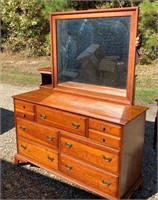 Vintage Cherry Chest of Drawers & Mirror