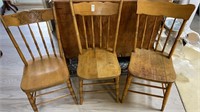 Vintage - wooden chairs - 3 different styles