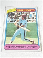 1980 Topps Highlights Pete Rose