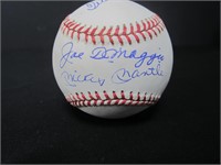 Dimaggio, Mantle, & Williams Signed Baseball