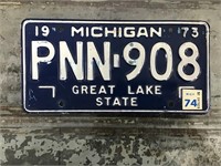 1973 Michigan plate