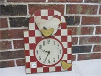 Wood Chicken Clock 11x14"