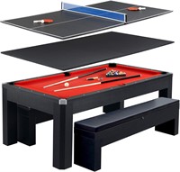 Hathaway Pool Table Set  Benches  7-Feet