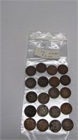 20 Assorted Indian Head Pennies worth $3 each