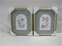 Two 12.5"x 15.5" Framed Hummingbird Prints