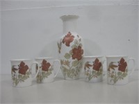 Vtg Shaddy Pitcher & Four Mugs See Info