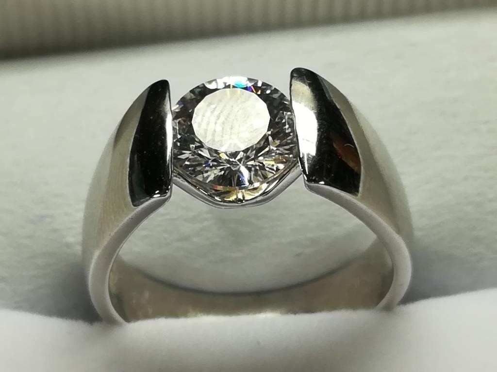 2 Ct Round Brilliant Diamondite Sterling Ring