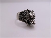 Wolf Head large sz13 Stainless Ring