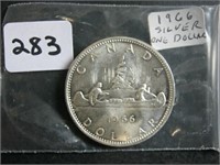 1966 Canadian Silver One Dollar Coin