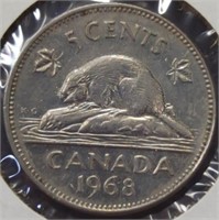 Uncirculated 1968 Canadian nickel