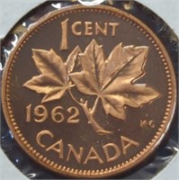 Uncirculated 1962 Canadian penny