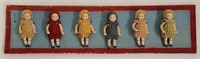 (6) c1915 German Hertwig Bisque Miniature Dolls